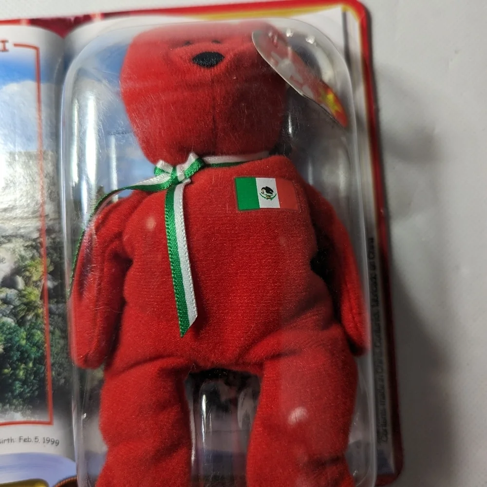 NEW- Vintage Ty Beanie Baby Original OSITO Mexican Red Bear McDonald's unopened